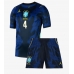 Camiseta Brasil Marquinhos #4 Segunda Equipación Replica Mundial 2026 para niños mangas cortas (+ Pantalones cortos)